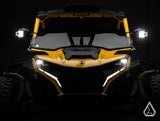 Nighthawk G2 LED UTV Side Mirrors white mirror lights front view — Assault Industries