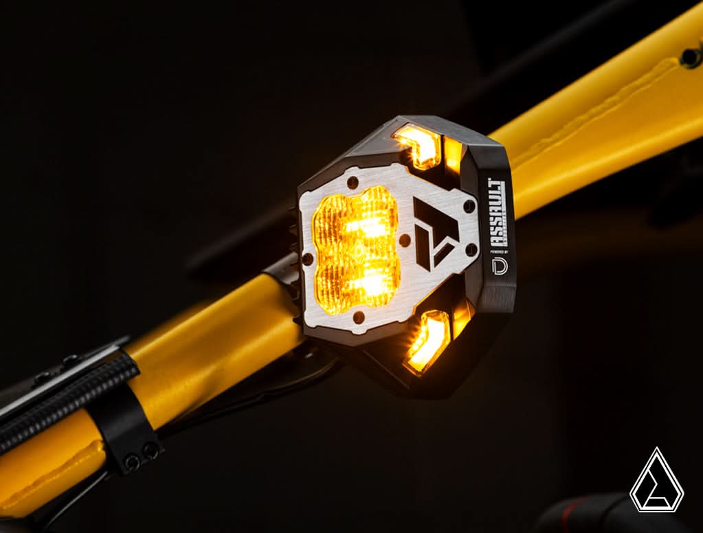 Nighthawk G2 LED UTV Side Mirrors amber mirror light illuminated — Assault Industries
