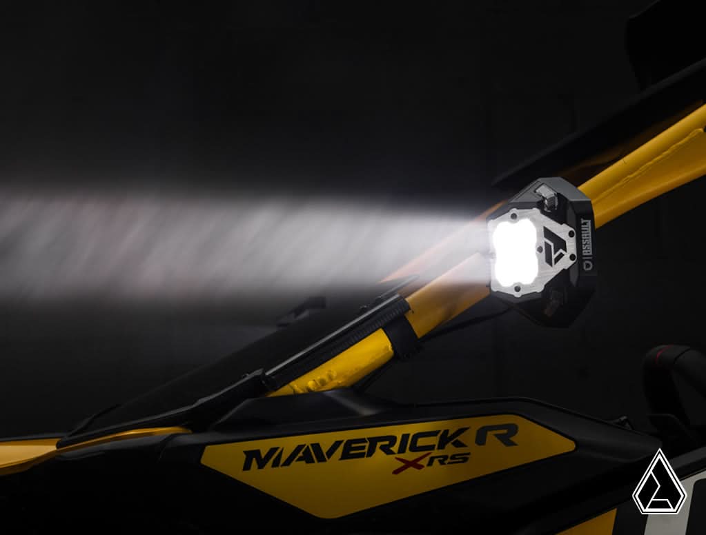 Nighthawk G2 LED UTV Side Mirrors white mirror light beam — Assault Industries