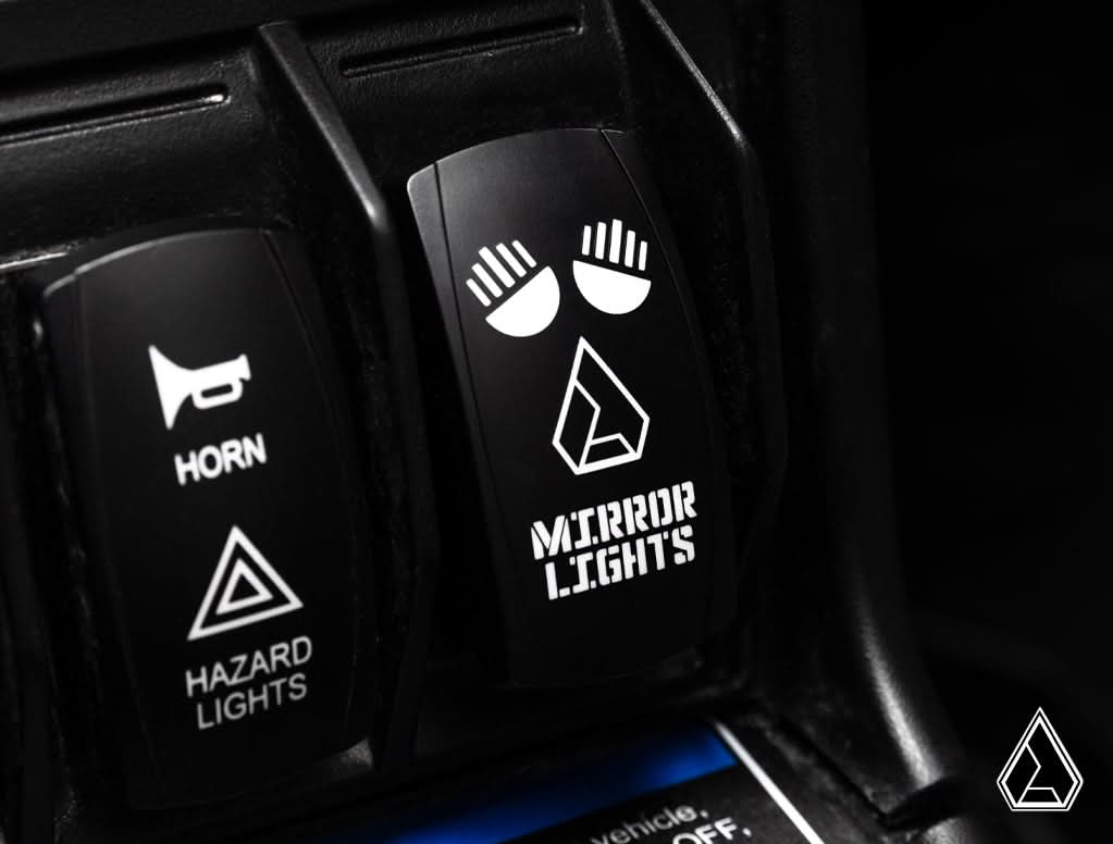 Nighthawk G2 LED UTV Side Mirrors horn and mirror light switches — Assault Industries