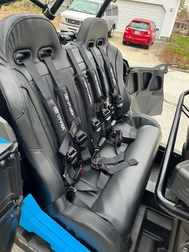 Photo of Rear Bench Seat W Harnesses for RZR 4 1000/900 (2014-2023) by UTV Mountain Accessories - Premium Seats & Accessories for UTVs / Side by Sides
