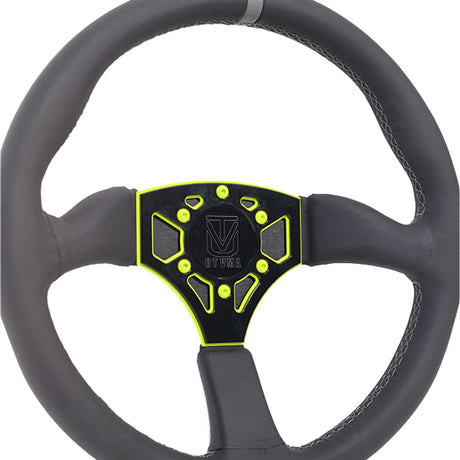 Photo of UTVMA Octane Leather Steering Wheel With Hub (Polaris, Can Am Models) by UTV Mountain Accessories - Premium Steering Wheel for UTVs / Side by Sides