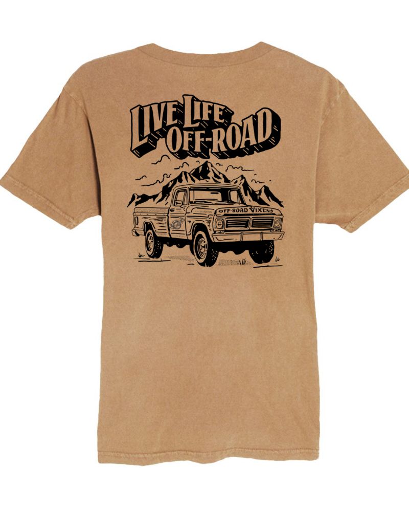 Photo of Off-Road Life Vintage Tee by OFF-ROAD VIXENS CLOTHING CO. - Premium Ladies Tees for UTVs / Side by Sides