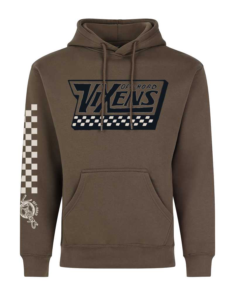 Photo of Off the Wall Heavy Weight Hoodie - Brown by OFF-ROAD VIXENS CLOTHING CO. - Premium Apparel & Accessories for UTVs / Side by Sides