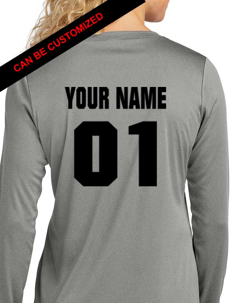 Photo of Off the Wall Jersey/Tech Tee - Gray Heather by OFF-ROAD VIXENS CLOTHING CO. - Premium Ladies Long Sleeves for UTVs / Side by Sides