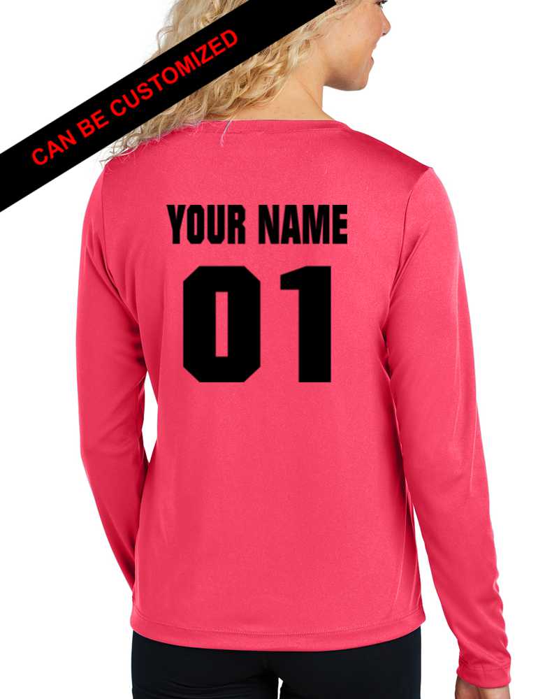 Photo of Off the Wall Jersey/Tech Tee - Coral by OFF-ROAD VIXENS CLOTHING CO. - Premium Ladies Long Sleeves for UTVs / Side by Sides