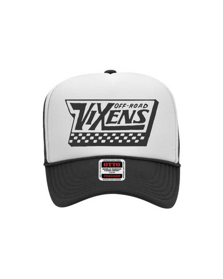 Photo of Off the Wall Foam Trucker - White/Black by OFF-ROAD VIXENS CLOTHING CO. - Premium Hats for UTVs / Side by Sides