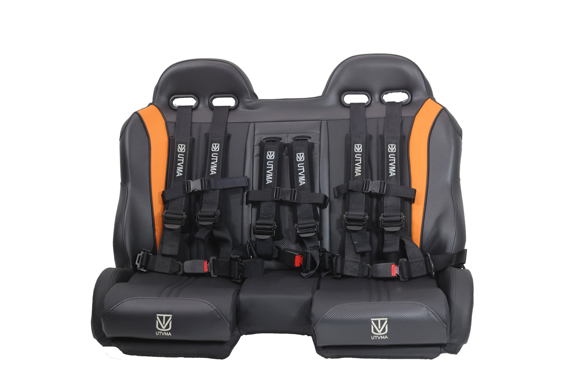 Photo of Maverick Sport Max Front Bench Seat With Harnesses (2019-2025) by UTV Mountain Accessories - Premium Seats & Accessories for UTVs / Side by Sides