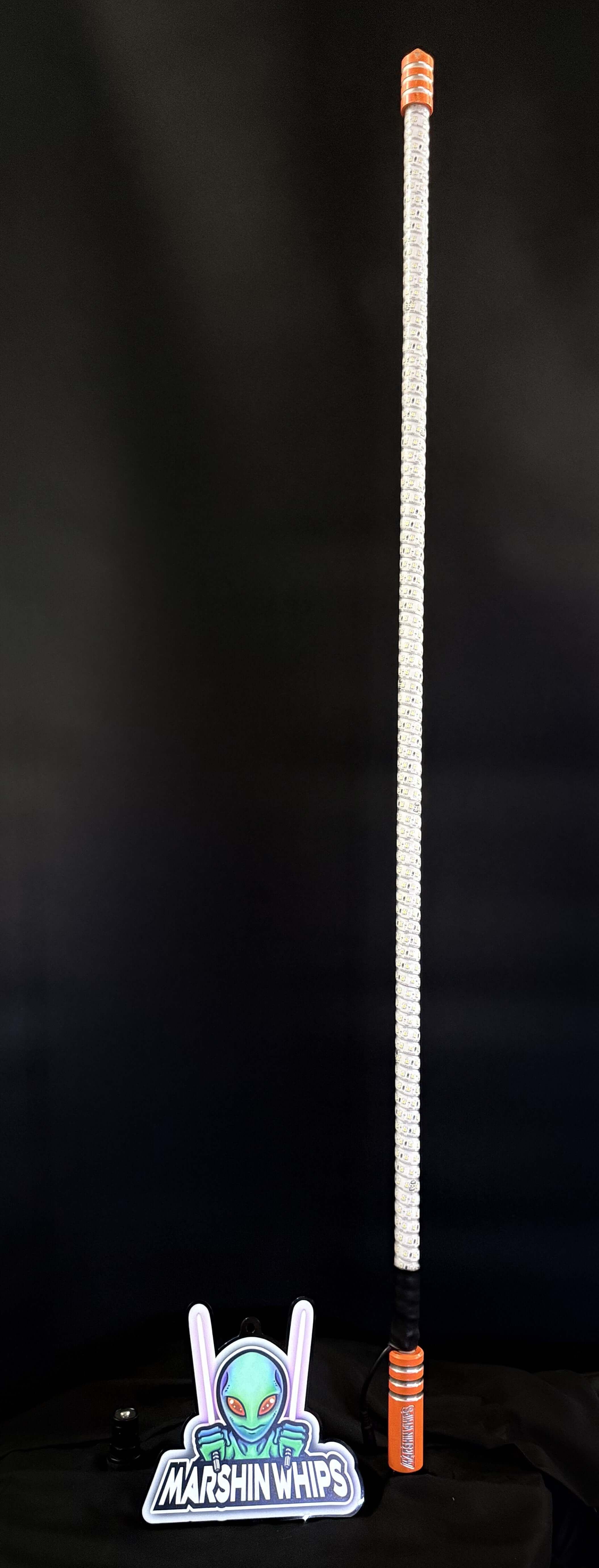 Photo of Game Changer LED Whip - Striking Orange Single by Marshin Whips - Premium for UTVs / Side by Sides