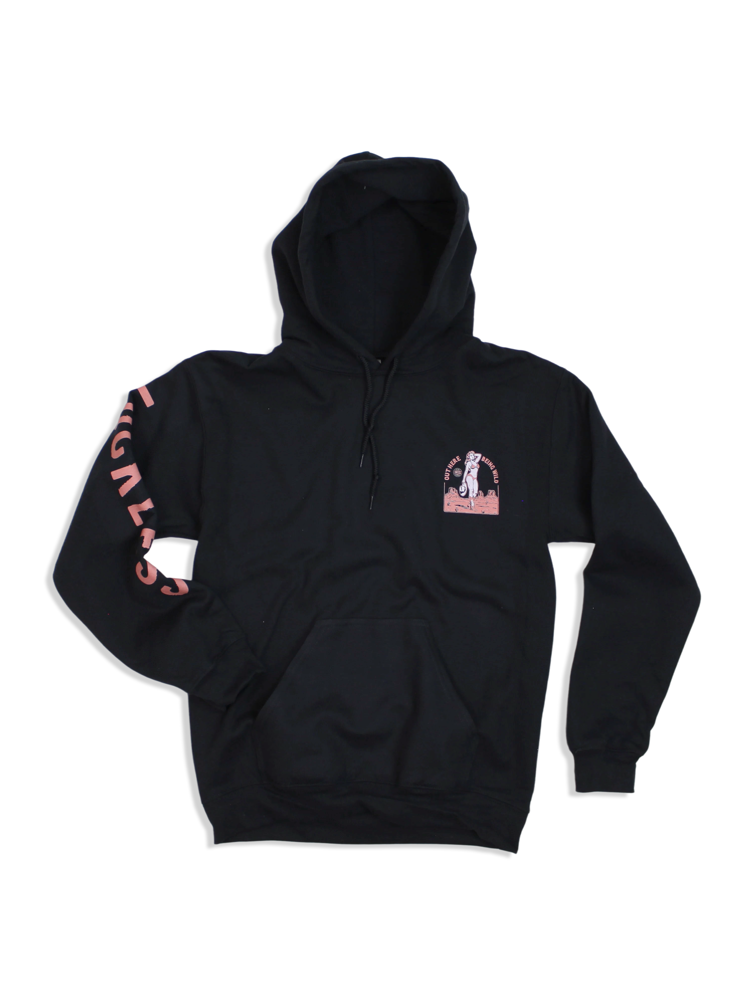 Photo of Out Here Being Wild Hoodie Dusty Coral by Luckless Outfitters - Premium Hoodie for UTVs / Side by Sides