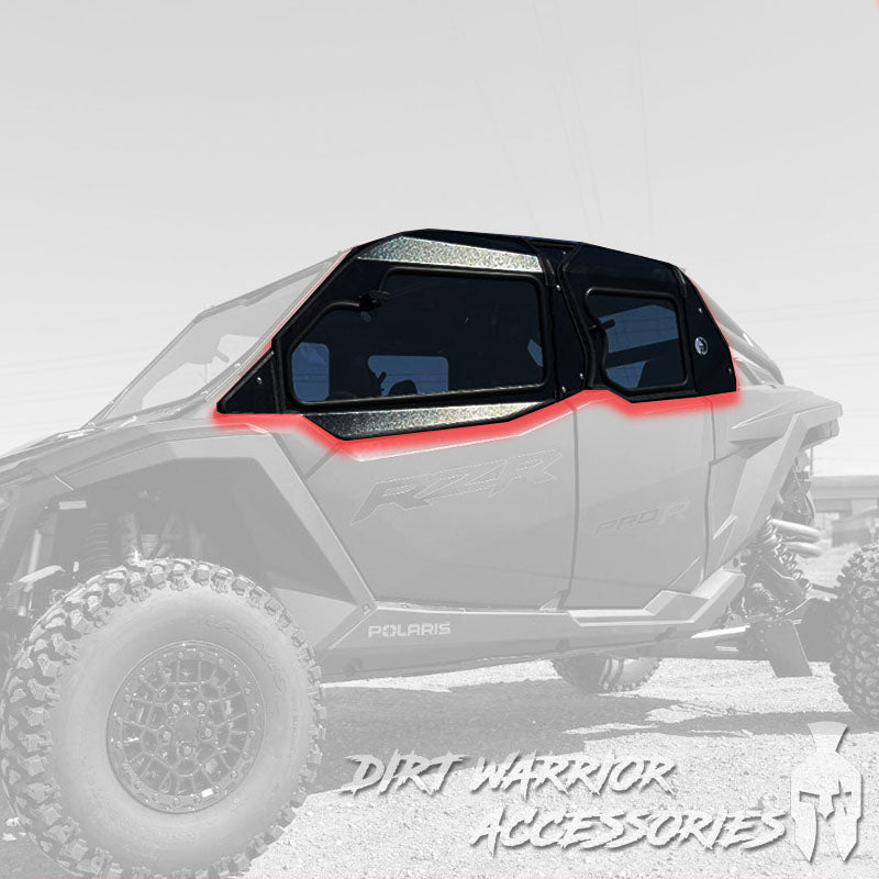 Photo of Dirt Warrior Accessories - Polaris RZR PRO R 4-Seat 2025+ Cab Enclosure "THE VAULT" Upper Side Doors & Panels (Patent Pending) by Dirt Warrior Accessories - Premium Cab Enclosures for UTVs / Side by Sides