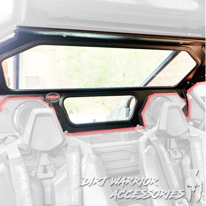 Photo of Dirt Warrior Accessories - Polaris RZR PRO XP / Turbo R Rear Windshield w/ Rockford Fosgate Systems 2020-24 by Dirt Warrior Accessories - Premium WINDSHIELD for UTVs / Side by Sides