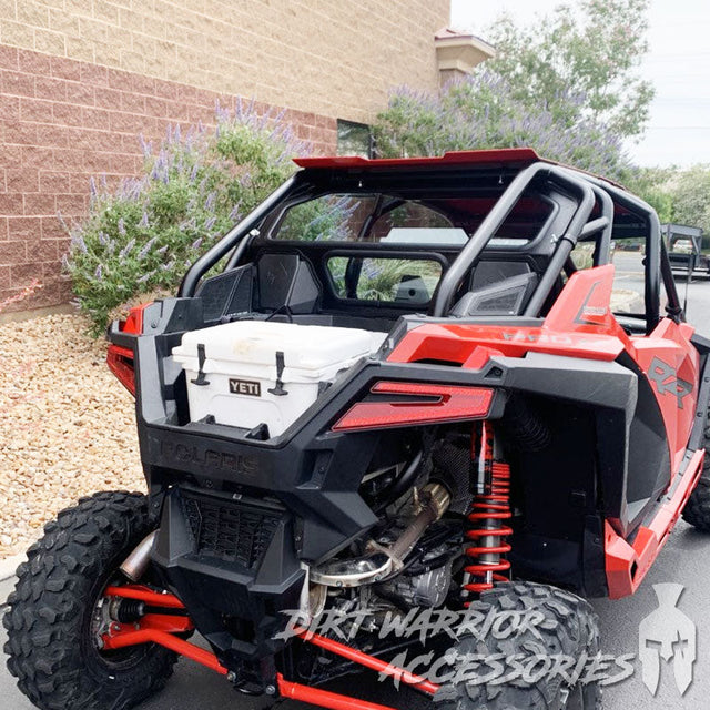 Photo of Dirt Warrior Accessories - Polaris RZR PRO XP / Turbo R Rear Windshield w/ Rockford Fosgate Systems 2020-24 by Dirt Warrior Accessories - Premium WINDSHIELD for UTVs / Side by Sides