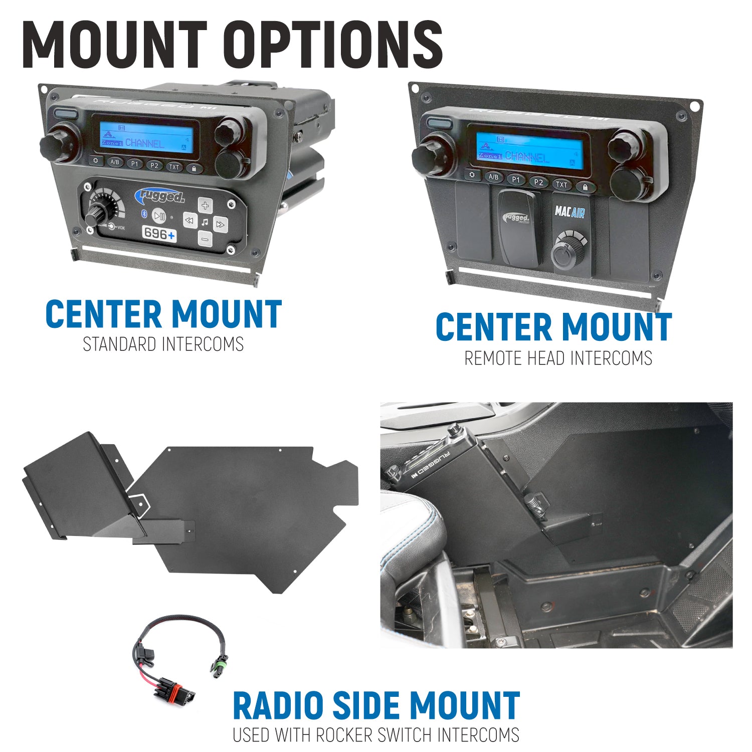 Photo of Polaris RZR PRO XP - Turbo R - Pro R - Complete Communication Kit with Bluetooth Intercom and 2-Way Radio by Rugged Radios - Premium for UTVs / Side by Sides