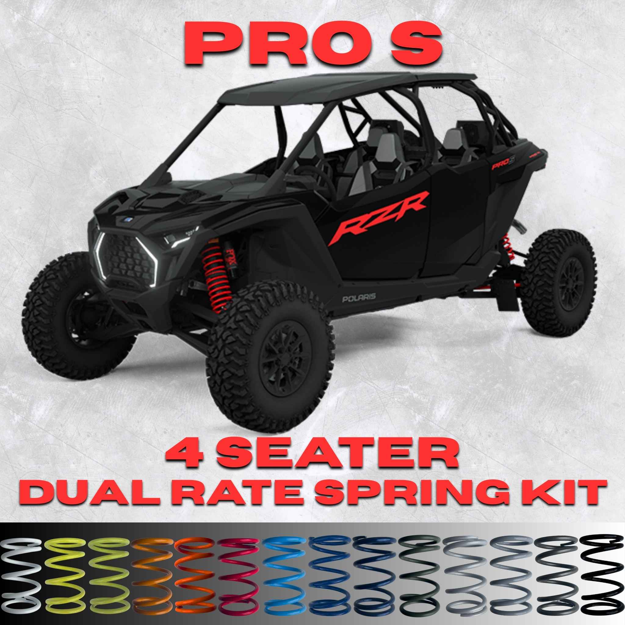 Polaris RZR Pro S 4 Seater Dual Rate Spring Kit - 80% Better Ride + 2-3" Lift (2023)