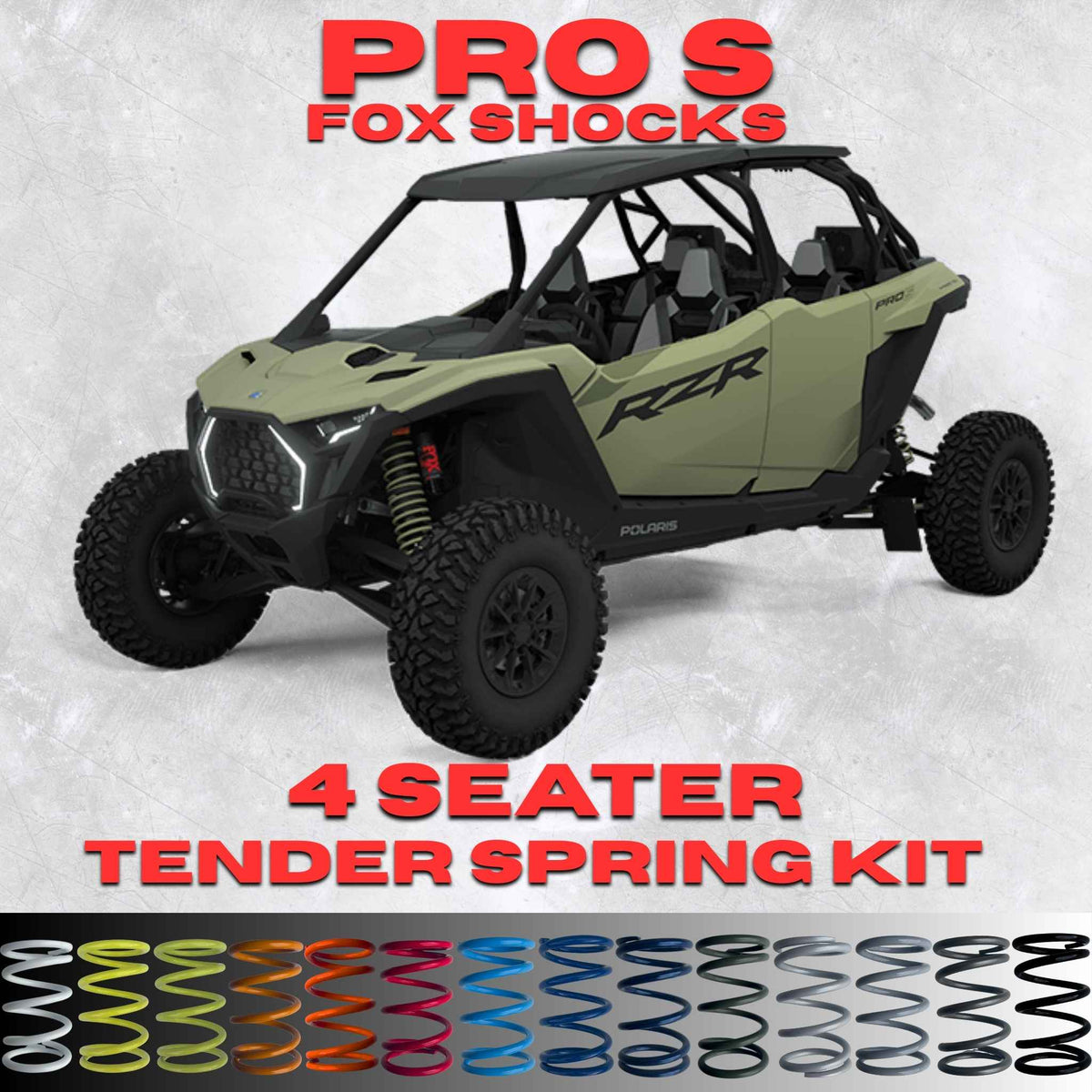 AllThingz UTV Polaris RZR Pro S 4 Seater Tender Spring Kit - 2-3" Lift