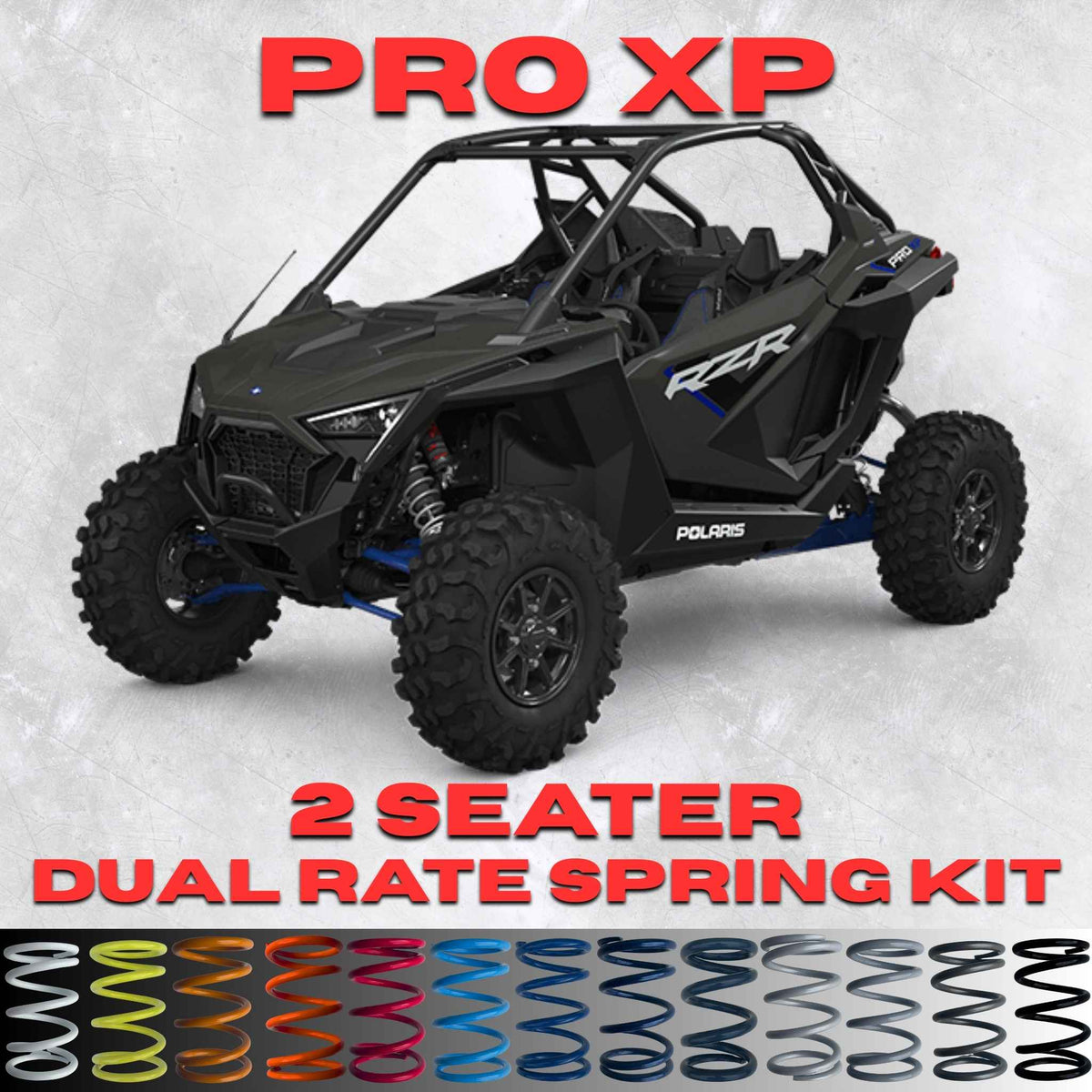 AllThingz UTV Polaris RZR Pro XP 2 Seater Dual Rate Spring Kit - 2-3" Lift + 80% Better Ride