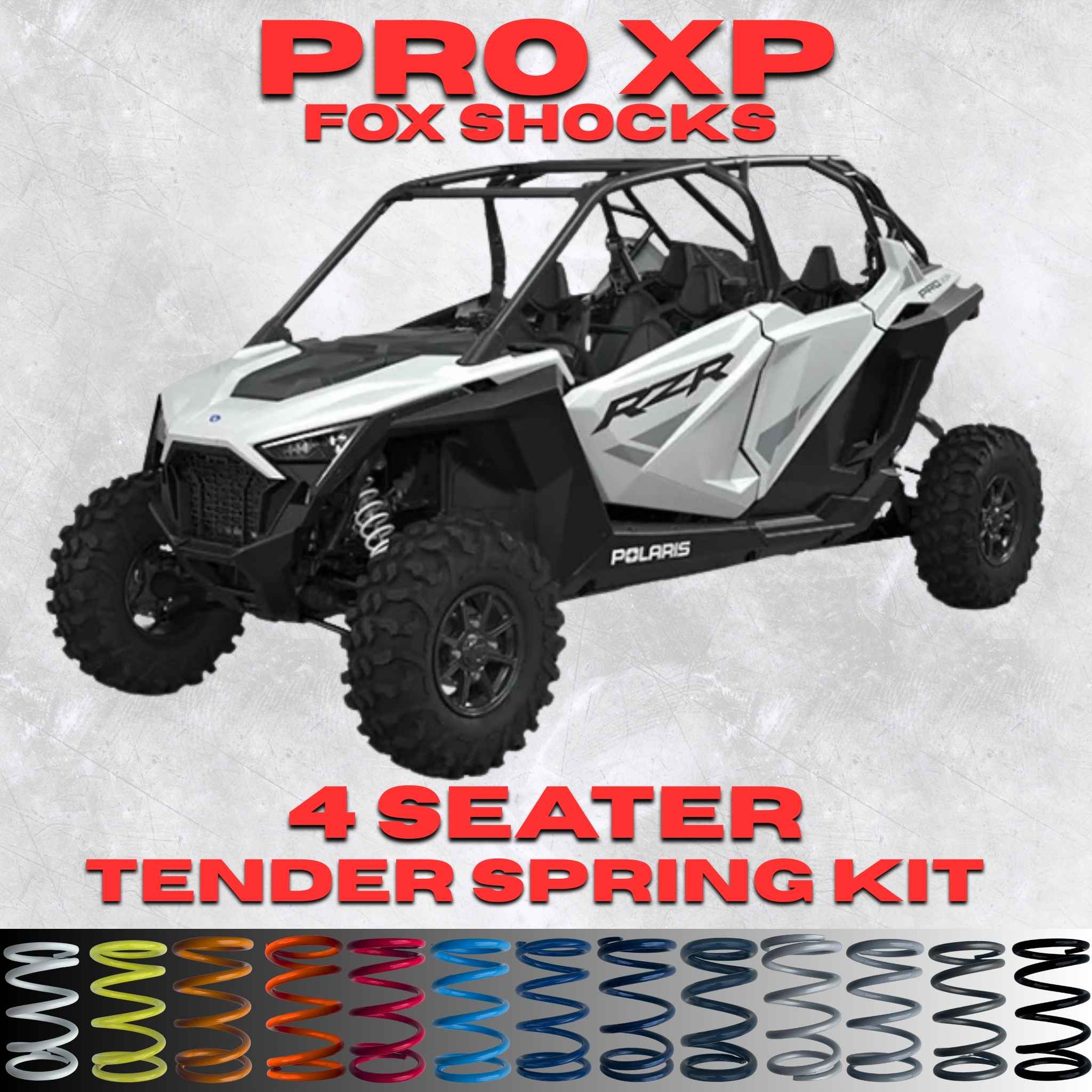 AllThingz UTV Polaris RZR Pro XP 4 Seater Tender Spring Kit - 2-3" Lift + 80% Better Ride (Fox Shocks)