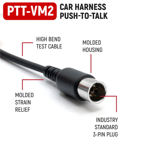 Photo of Velcro Mount Steering Wheel Push to Talk (PTT) with Coil Cord for Car Harnesses by Rugged Radios - Premium for UTVs / Side by Sides