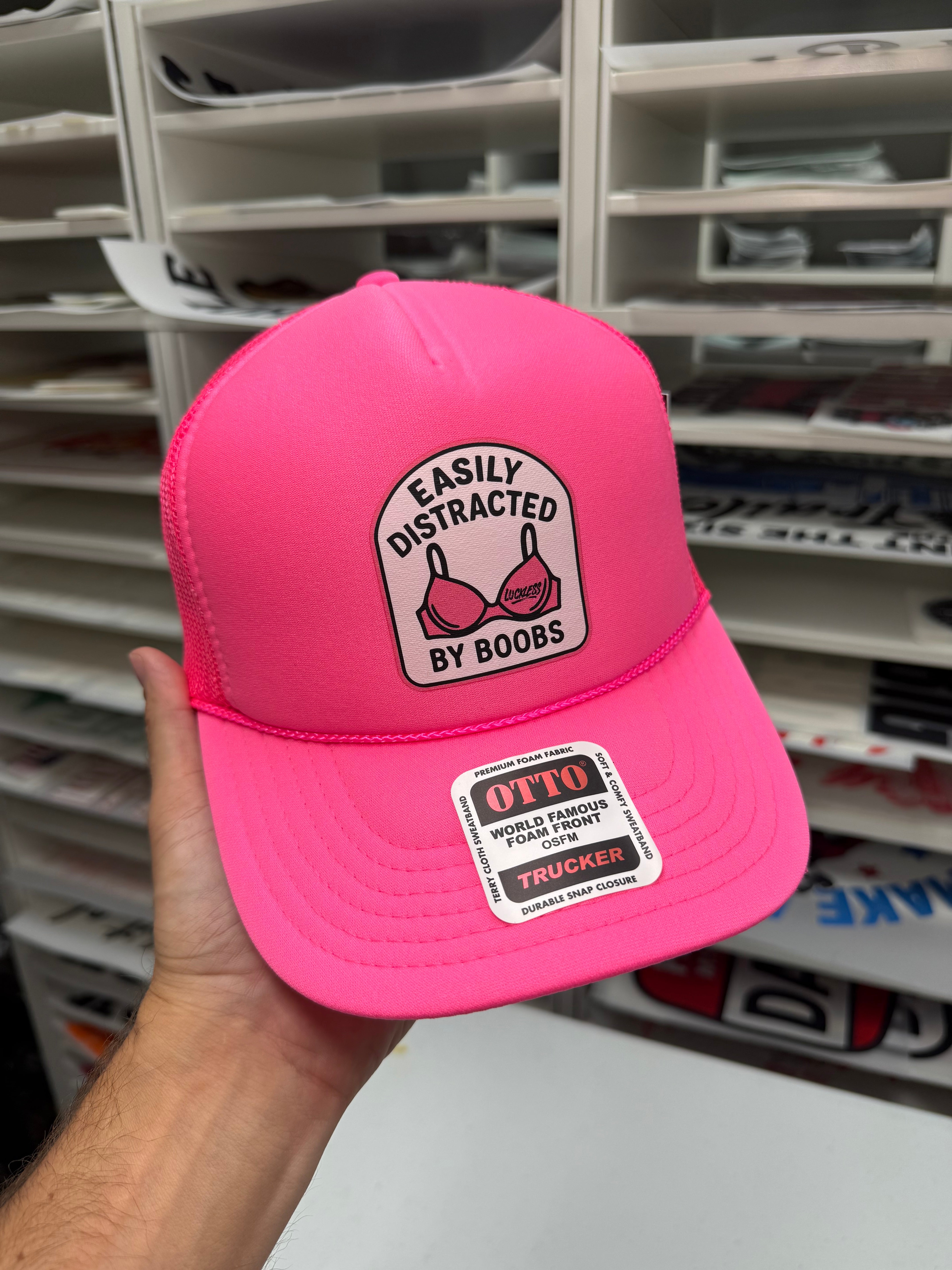 Photo of Easily Distracted Trucker Hat by Luckless Outfitters - Premium Hat for UTVs / Side by Sides