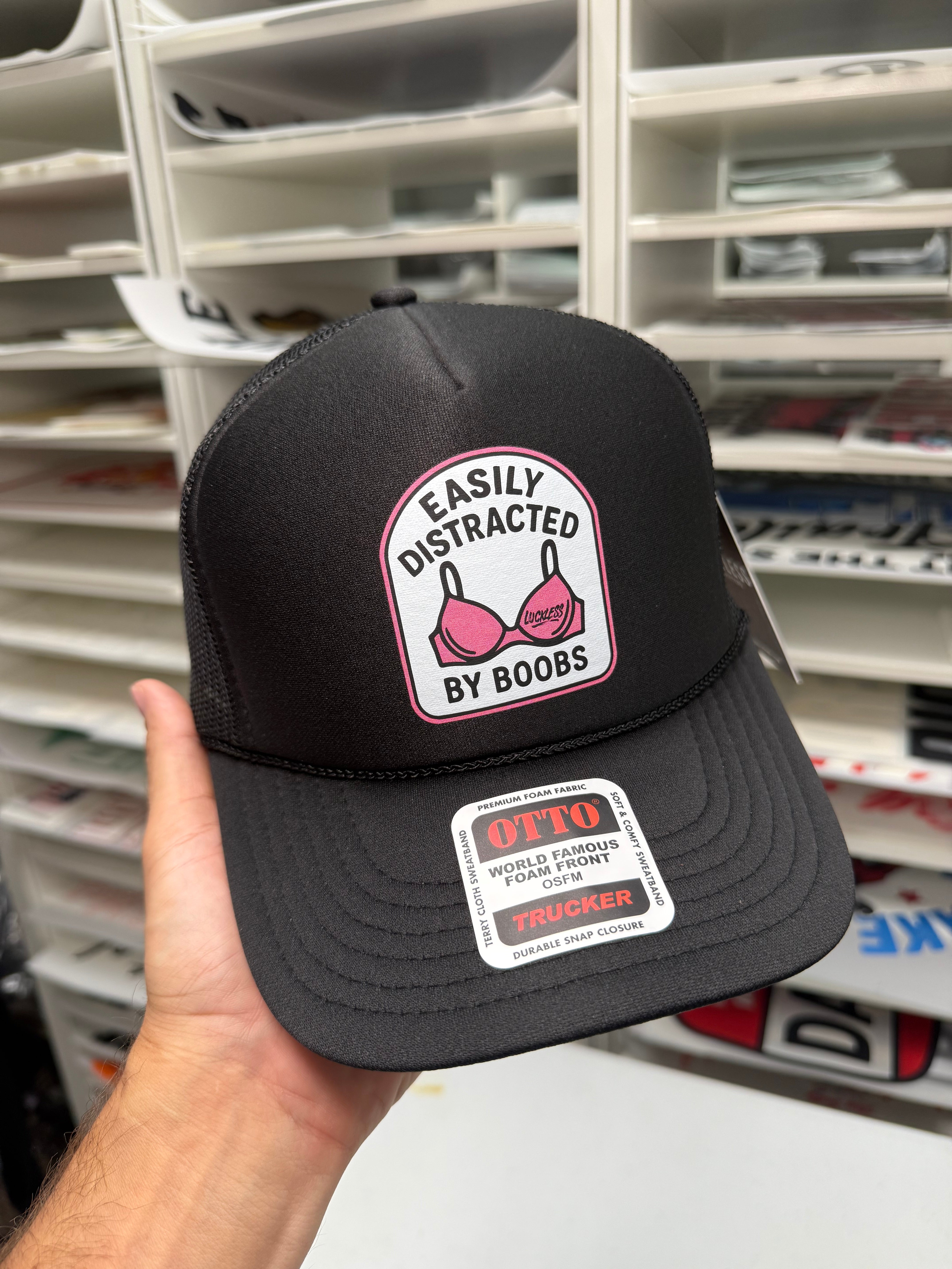 Photo of Easily Distracted Trucker Hat by Luckless Outfitters - Premium Hat for UTVs / Side by Sides