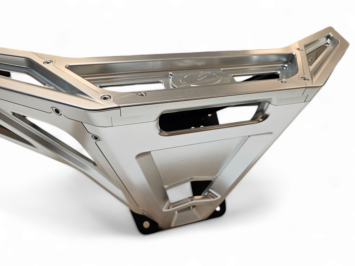 Photo of Elektric Offroad 2022-2024 Polaris RZR Pro R/ Turbo R Machined Billet Front Winch Bumper (Clear Hard Anodize) by Elektric Offroad - Premium Bumpers for UTVs / Side by Sides