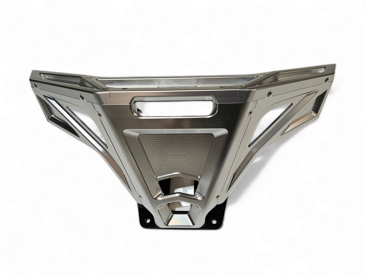 2022-2025 Polaris RZR Pro R, Pro S, Turbo R Machined Billet Front Winch Bumper (Clear Anodize)