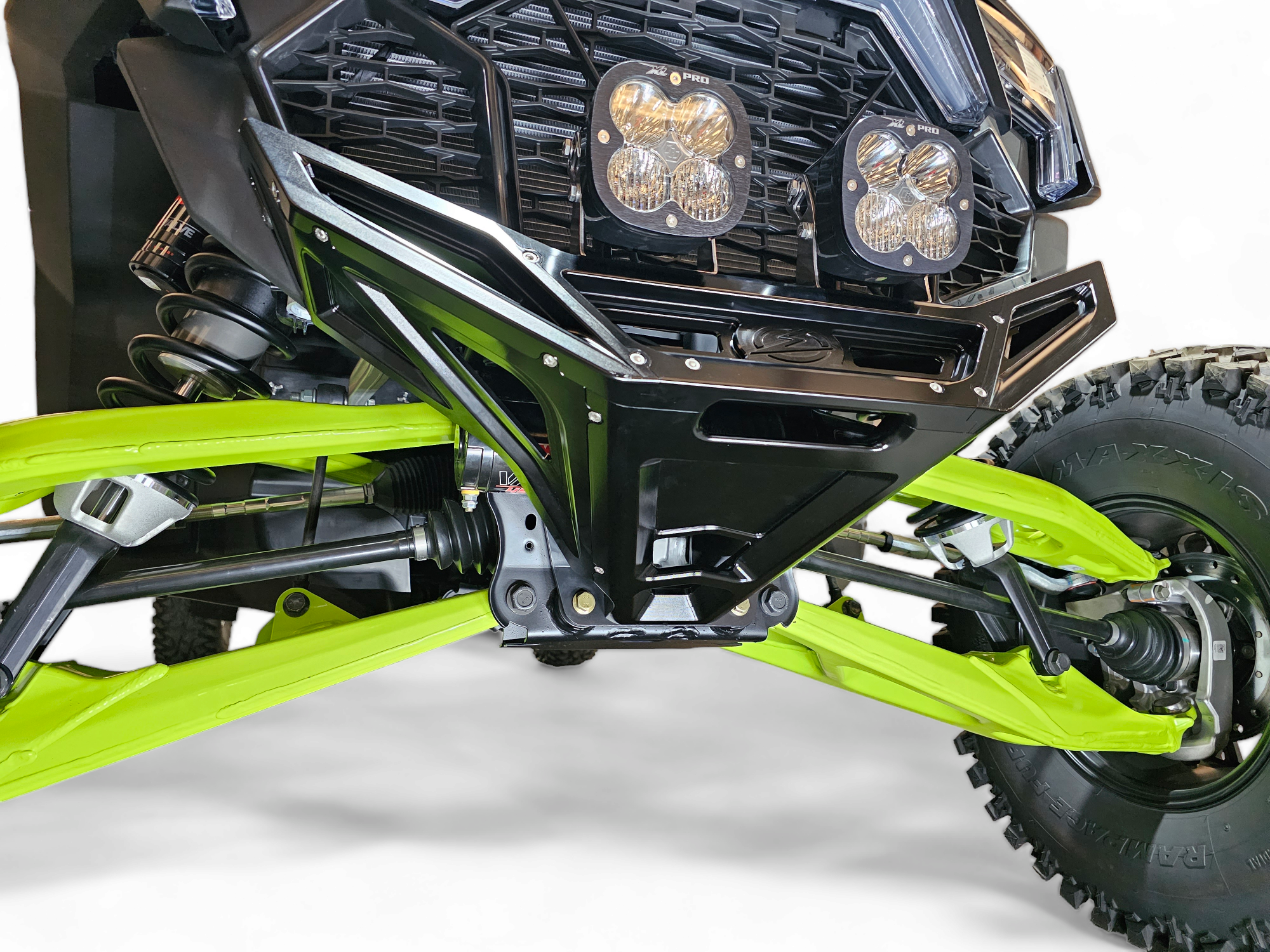 Photo of 2022-2024 Polaris RZR Pro R/ Turbo R Machined Billet Front Winch Bumper (Black Hard Anodize) by Elektric Offroad - Premium Bumpers for UTVs / Side by Sides