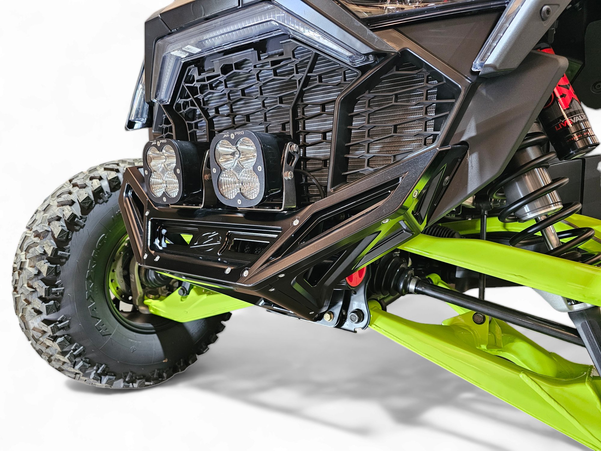 Photo of 2022-2024 Polaris RZR Pro R/ Turbo R Machined Billet Front Winch Bumper (Black Hard Anodize) by Elektric Offroad - Premium Bumpers for UTVs / Side by Sides