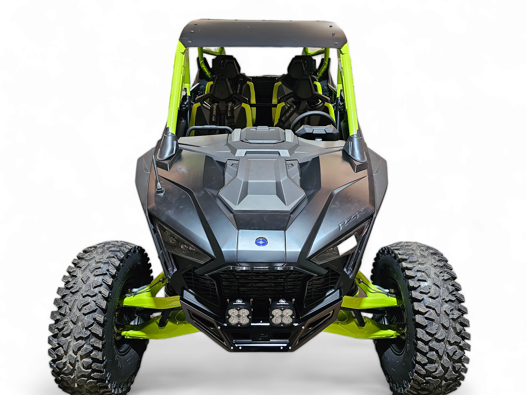 Photo of 2022-2024 Polaris RZR Pro R/ Turbo R Machined Billet Front Winch Bumper (Black Hard Anodize) by Elektric Offroad - Premium Bumpers for UTVs / Side by Sides