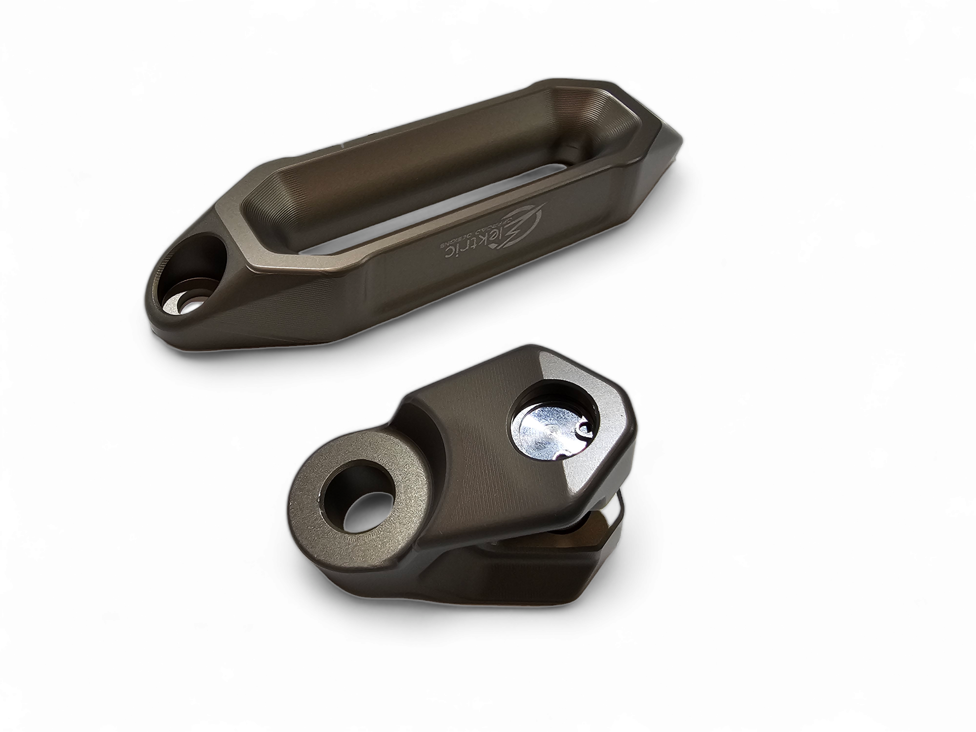 Photo of Elektric Offroad Designs UTV Winch Fairlead and Hook | Gunmetal by Elektric Offroad - Premium Winches & Winch Mounts for UTVs / Side by Sides