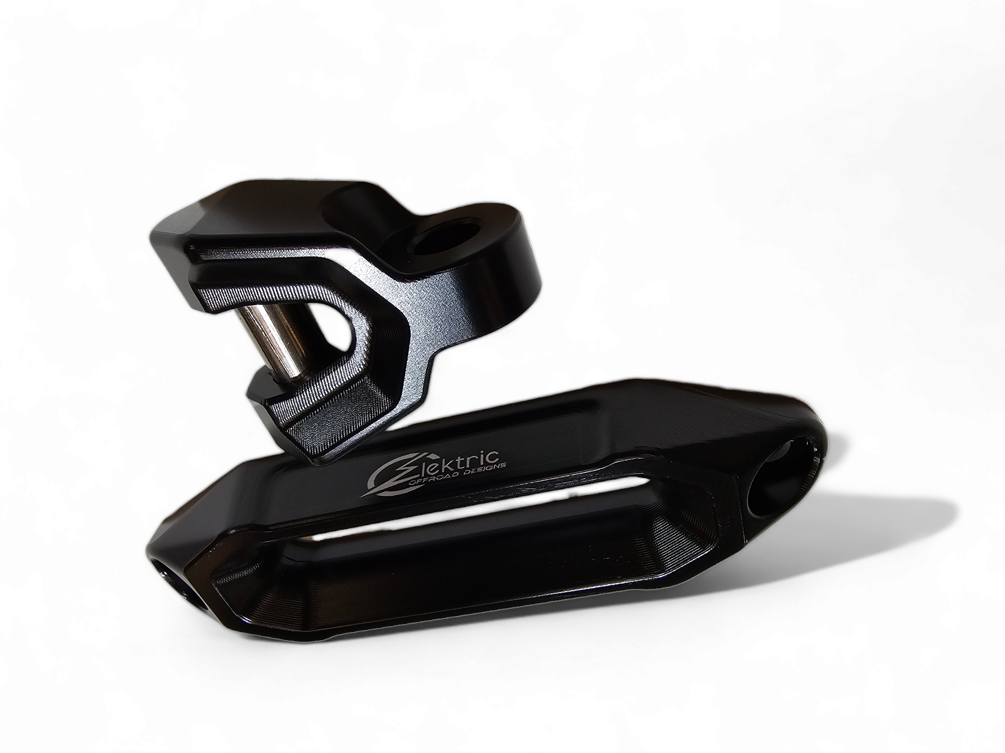 Photo of Elektric Offroad Designs UTV Winch Fairlead and Hook (Black) by Elektric Offroad - Premium UTV Winch Fairlead and Hook Black for UTVs / Side by Sides