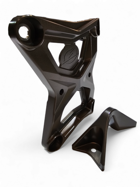 Photo of 2020-2024 Polaris RZR Pro XP Radius Rod Plate with Tow Hook Gunmetal by Elektric Offroad - Premium 2020+ Polaris RZR Pro XP Radius Rod Plate with Tow Hook Gun Metal for UTVs / Side by Sides