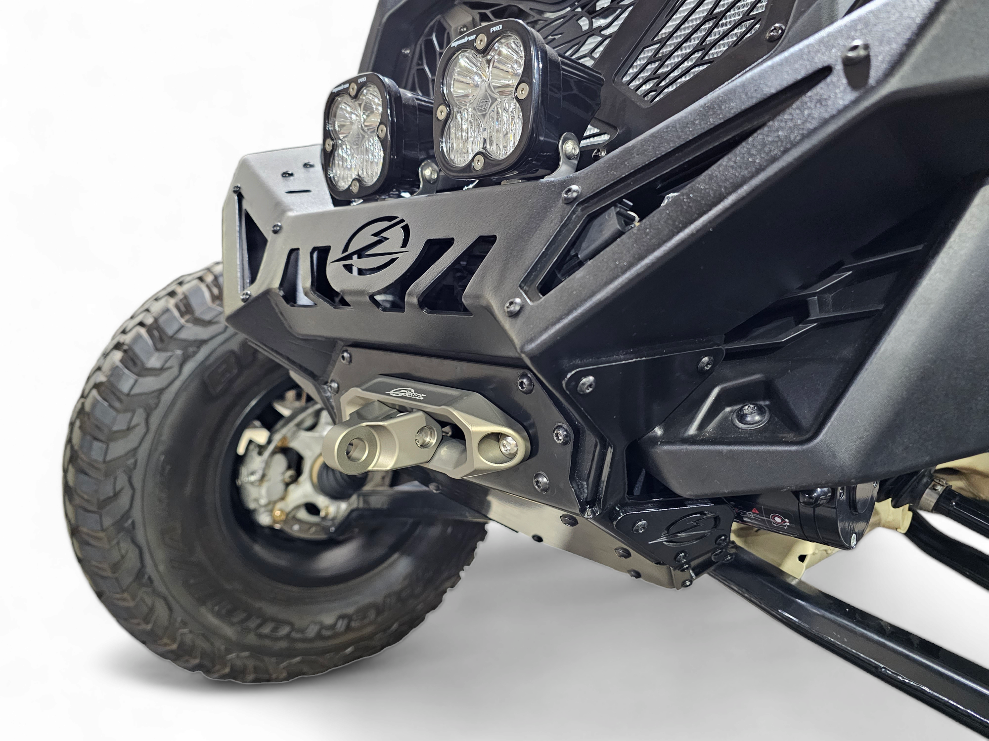 Photo of Elektric Offroad Designs UTV Winch Fairlead and Hook | Gunmetal by Elektric Offroad - Premium Winches & Winch Mounts for UTVs / Side by Sides