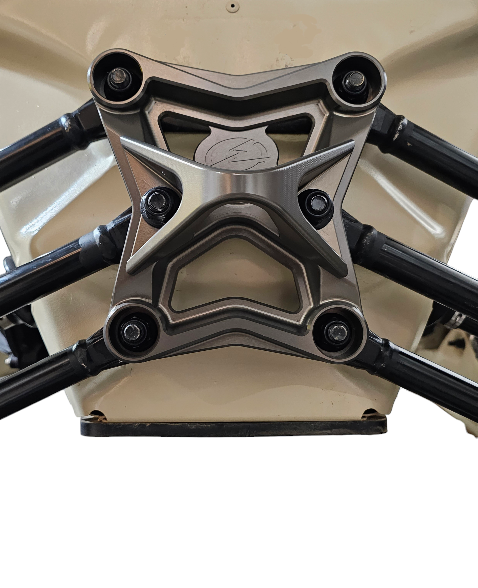Photo of 2017-2021 Can Am X3 Maverick EOD Radius Rod Plate with Tow Hook Gun Metal by Elektric Offroad - Premium 2017+ Can Am X3 Maverick EOD Radius Rod Plate with Tow Hook Gun Metal for UTVs / Side by Sides