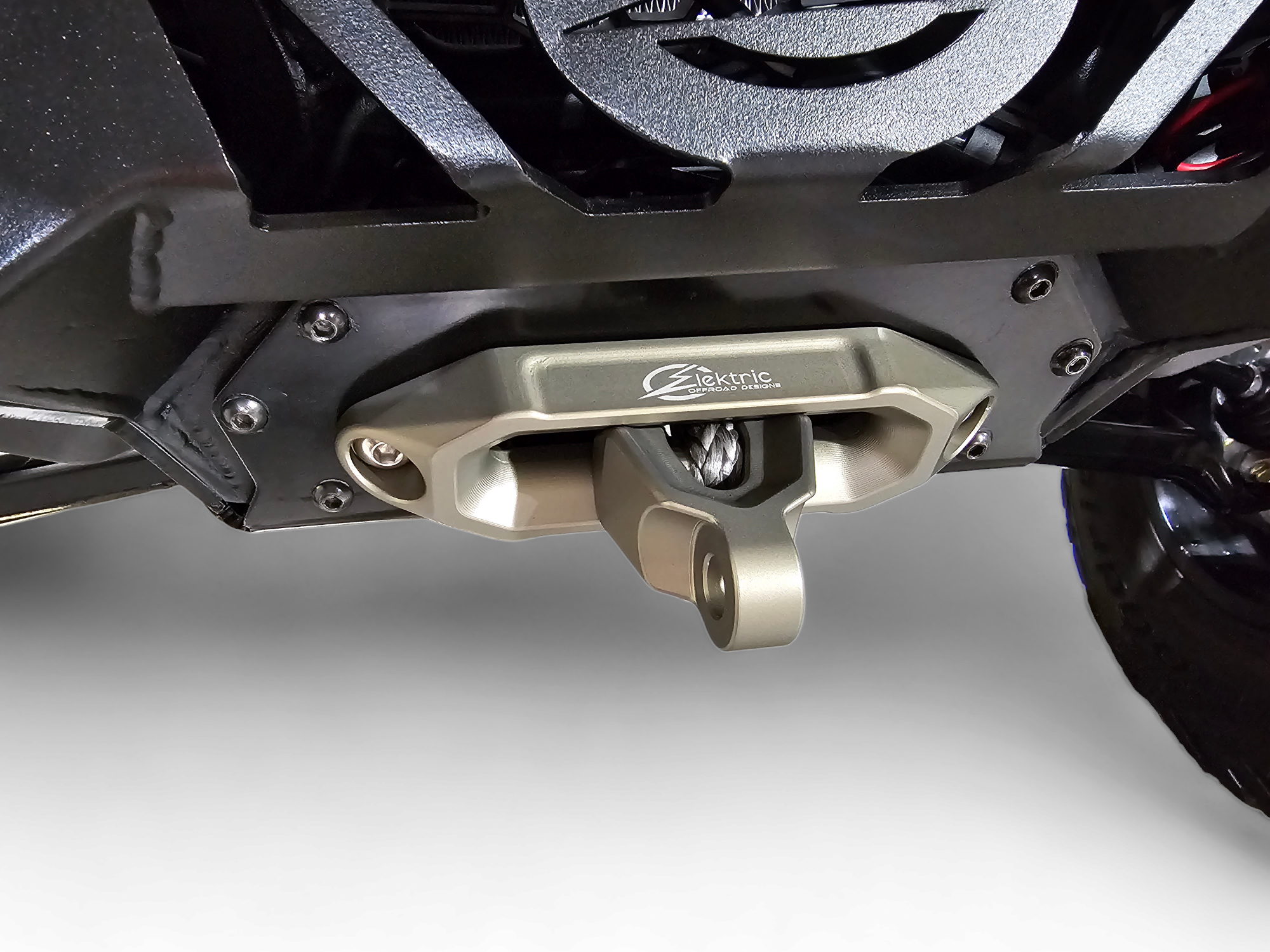 Photo of Elektric Offroad Designs UTV Winch Fairlead and Hook | Gunmetal by Elektric Offroad - Premium Winches & Winch Mounts for UTVs / Side by Sides