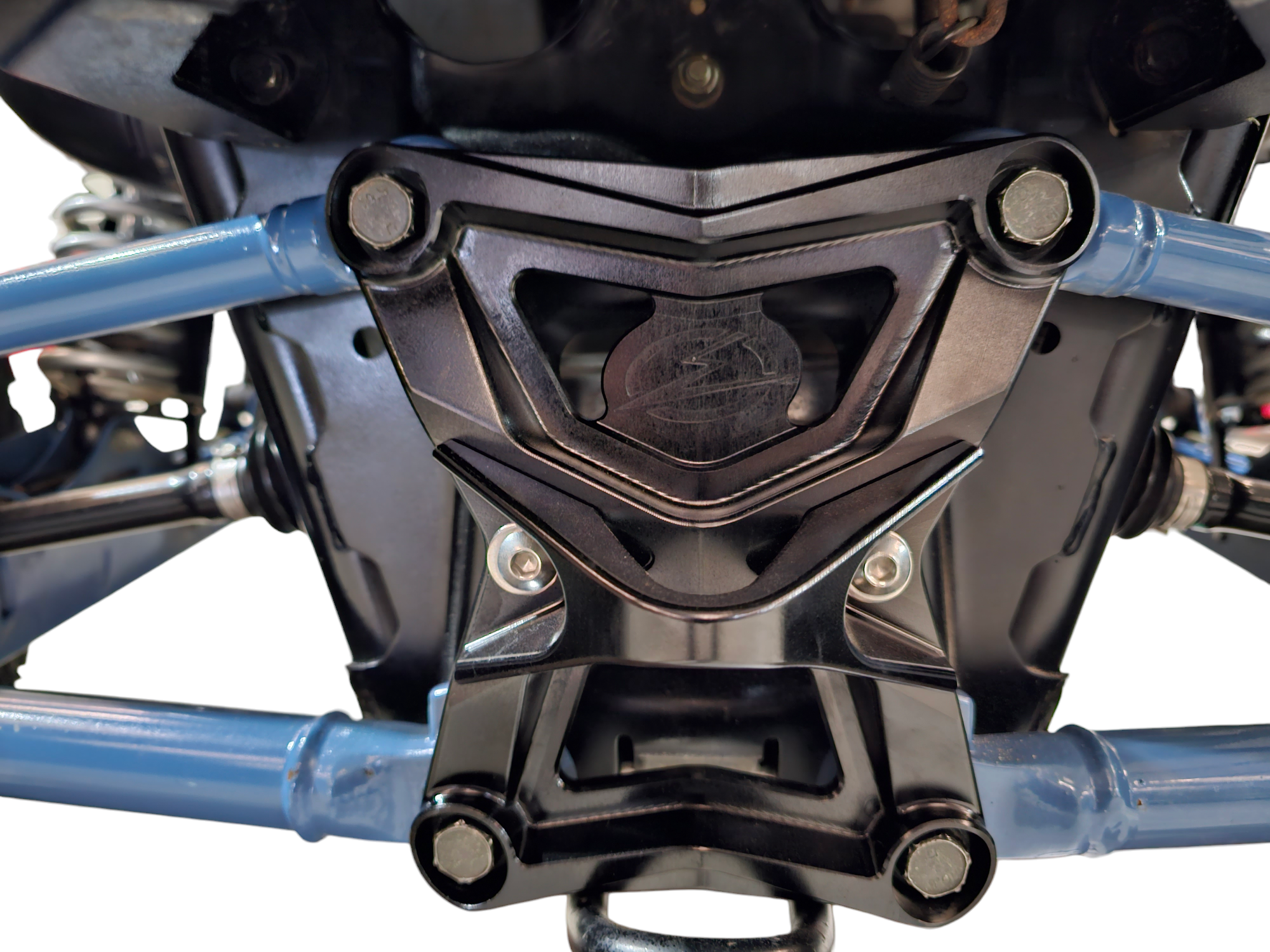 Photo of 2020-2024 Polaris RZR Pro XP Radius Rod Plate with Tow Hook Black by Elektric Offroad - Premium Receivers & Hitches for UTVs / Side by Sides