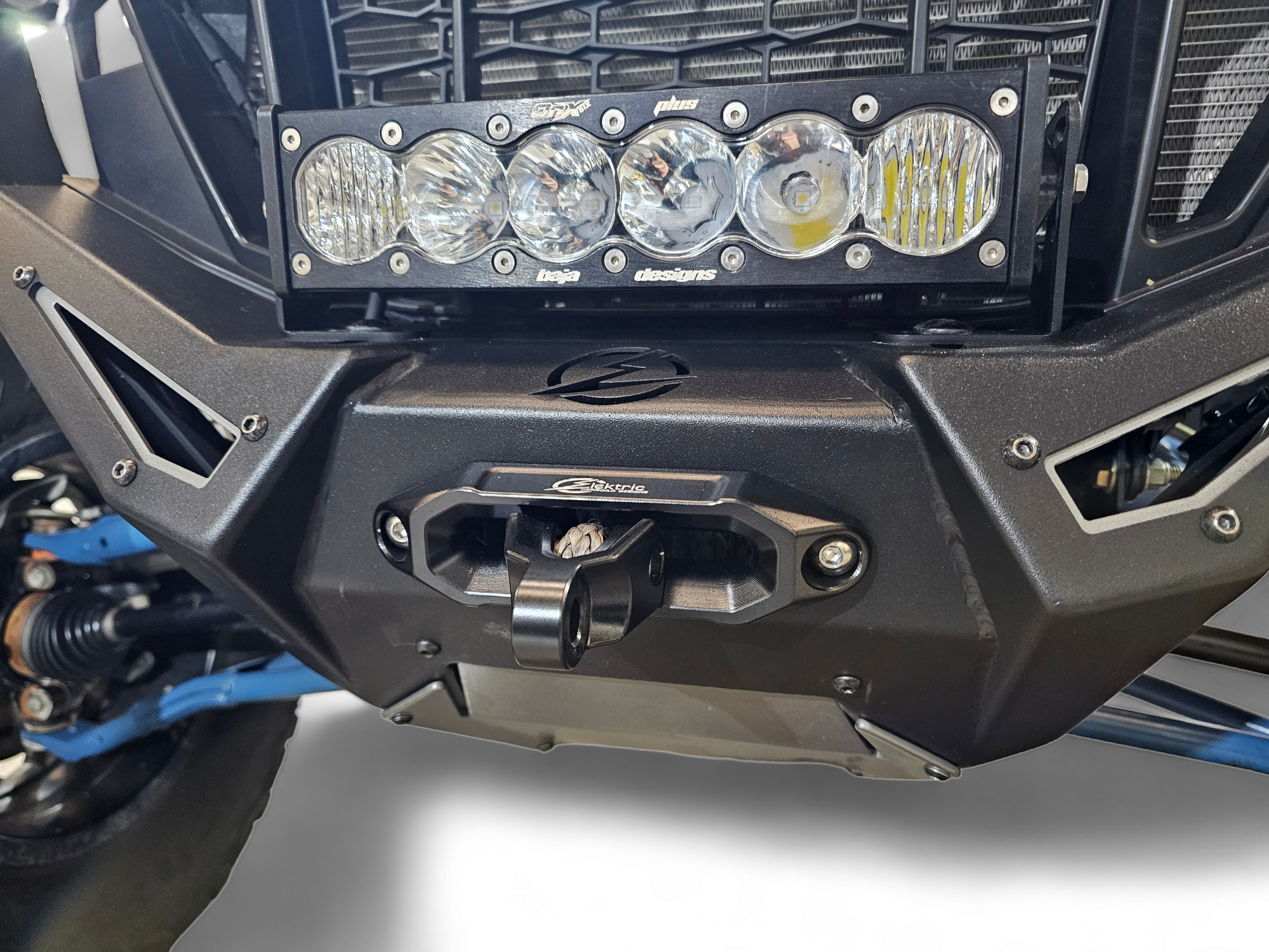 Photo of Elektric Offroad Designs UTV Winch Fairlead and Hook (Black) by Elektric Offroad - Premium UTV Winch Fairlead and Hook Black for UTVs / Side by Sides