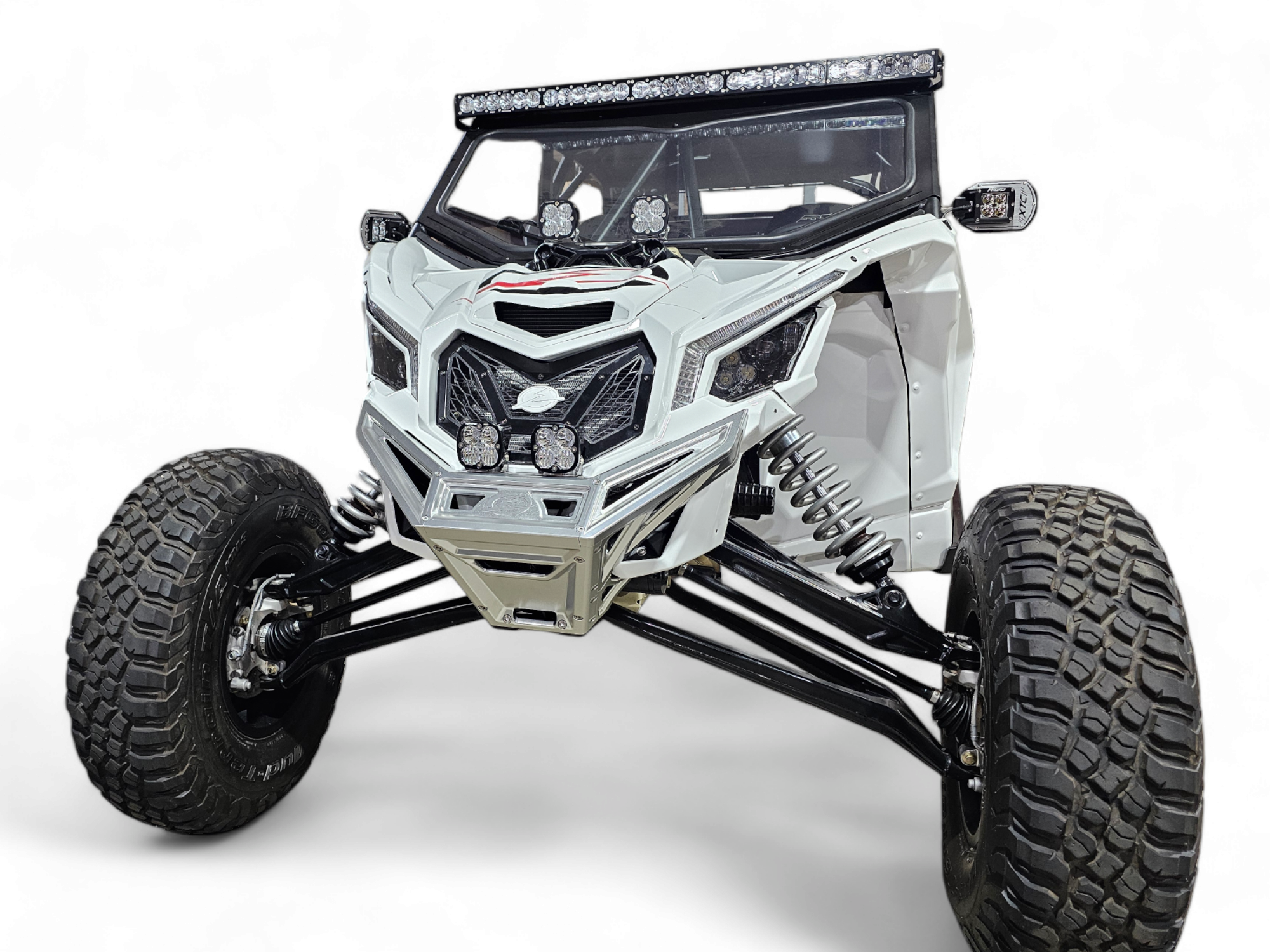 Photo of 2017 to Current Can-Am X3 Maverick Machined Billet Front Winch Bumper (Clear Anodize) by Elektric Offroad - Premium 2017+ Can Am X3 Maverick Volt Front Winch Bumper for UTVs / Side by Sides