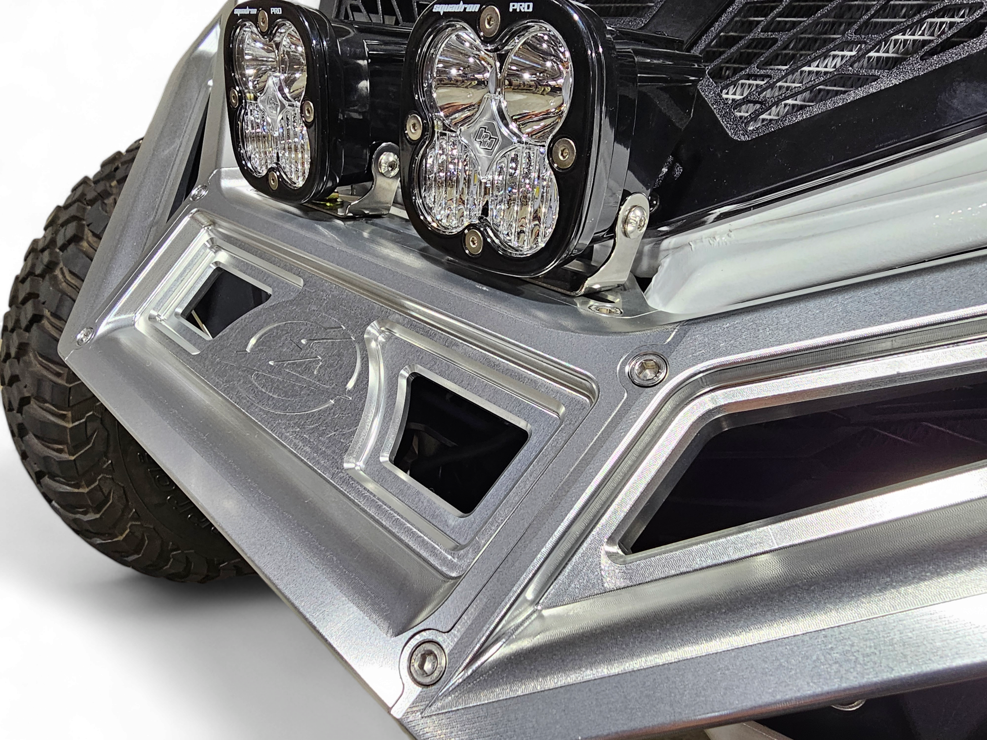Photo of 2017 to Current Can-Am X3 Maverick Machined Billet Front Winch Bumper (Clear Anodize) by Elektric Offroad - Premium 2017+ Can Am X3 Maverick Volt Front Winch Bumper for UTVs / Side by Sides