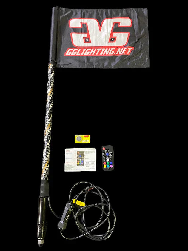 Photo of LED Lighted Whip Bundle Pair by GGLighting - Premium for UTVs / Side by Sides