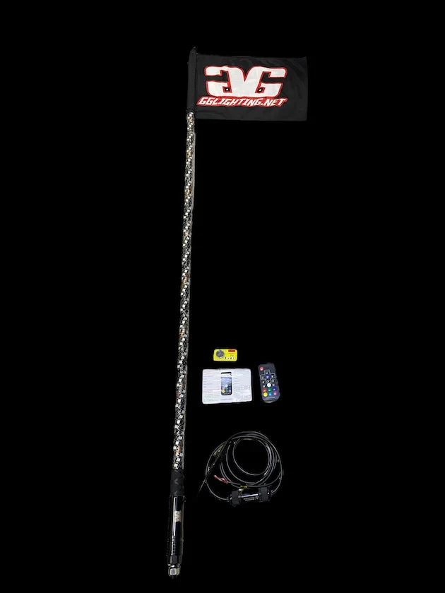 Photo of LED Lighted Whip Bundle Pair by GGLighting - Premium for UTVs / Side by Sides