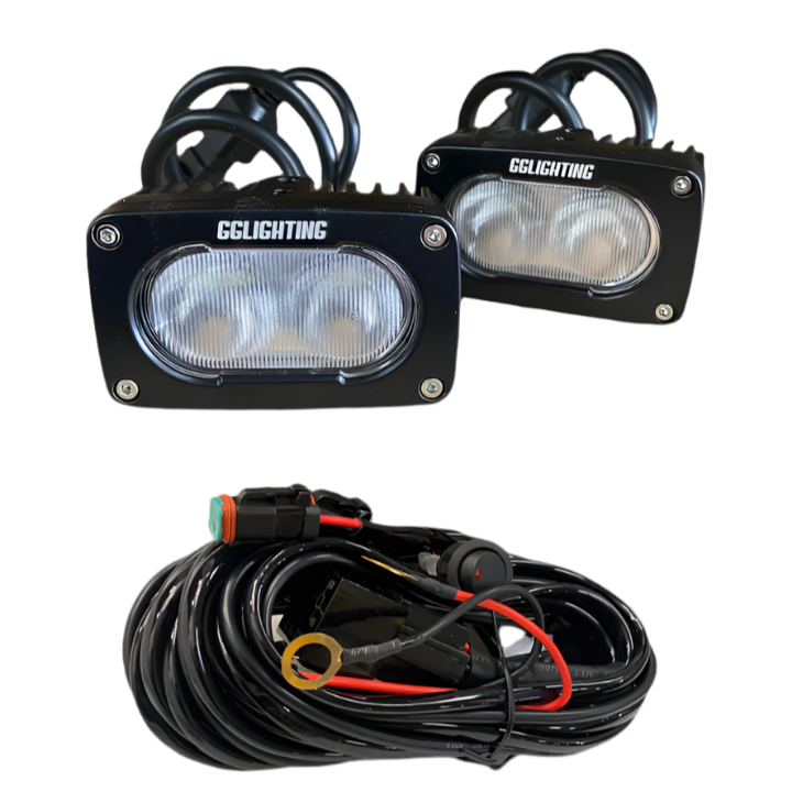 Photo of GP10 Offroad LED Pod Bundle White With Free Wiring Harness by GGLighting - Premium for UTVs / Side by Sides