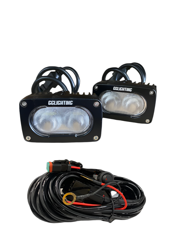 Photo of GP10 Offroad LED Pod Bundle Dual Color With Free Wiring Harness by GGLighting - Premium for UTVs / Side by Sides