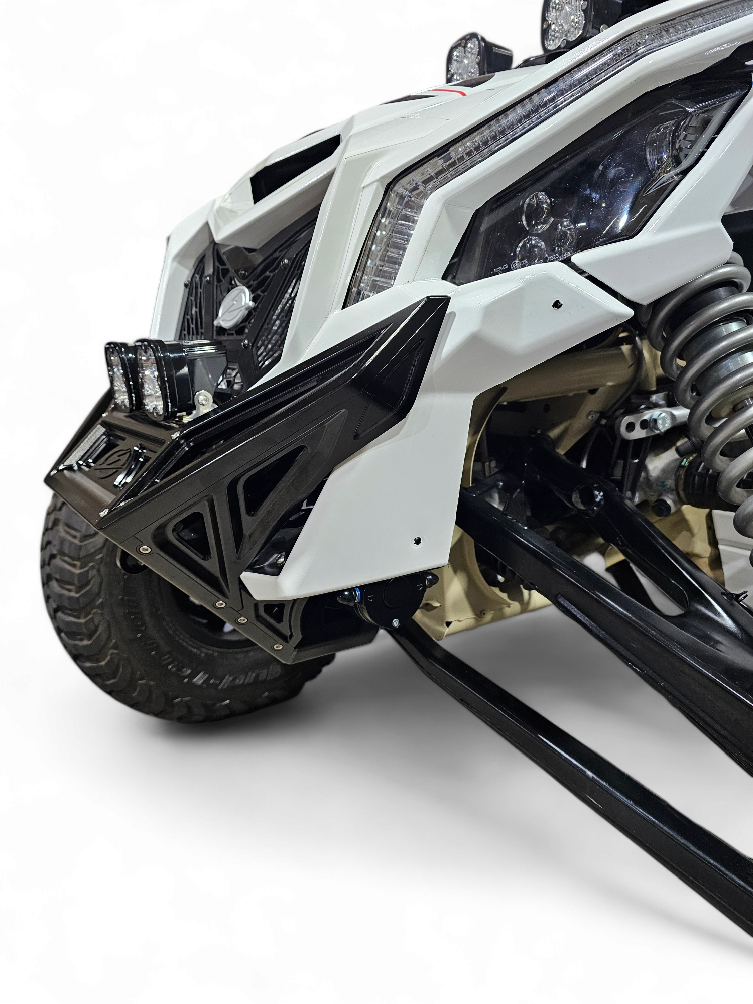Photo of 2017 to Current Can-Am X3 Maverick Machined Billet Front Winch Bumper (Black Anodize) by Elektric Offroad - Premium 2017+ Can Am X3 Maverick Volt Front Winch Bumper for UTVs / Side by Sides