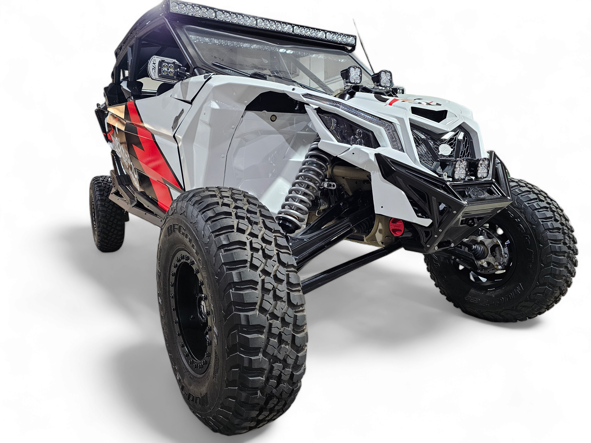 Photo of 2017 to Current Can-Am X3 Maverick Machined Billet Front Winch Bumper (Black Anodize) by Elektric Offroad - Premium 2017+ Can Am X3 Maverick Volt Front Winch Bumper for UTVs / Side by Sides