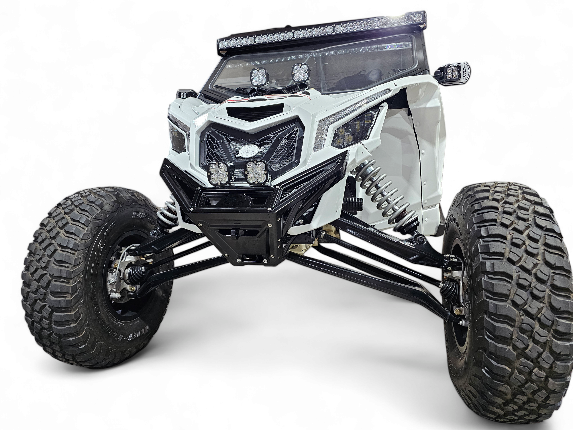 Photo of 2017 to Current Can-Am X3 Maverick Machined Billet Front Winch Bumper (Black Anodize) by Elektric Offroad - Premium 2017+ Can Am X3 Maverick Volt Front Winch Bumper for UTVs / Side by Sides