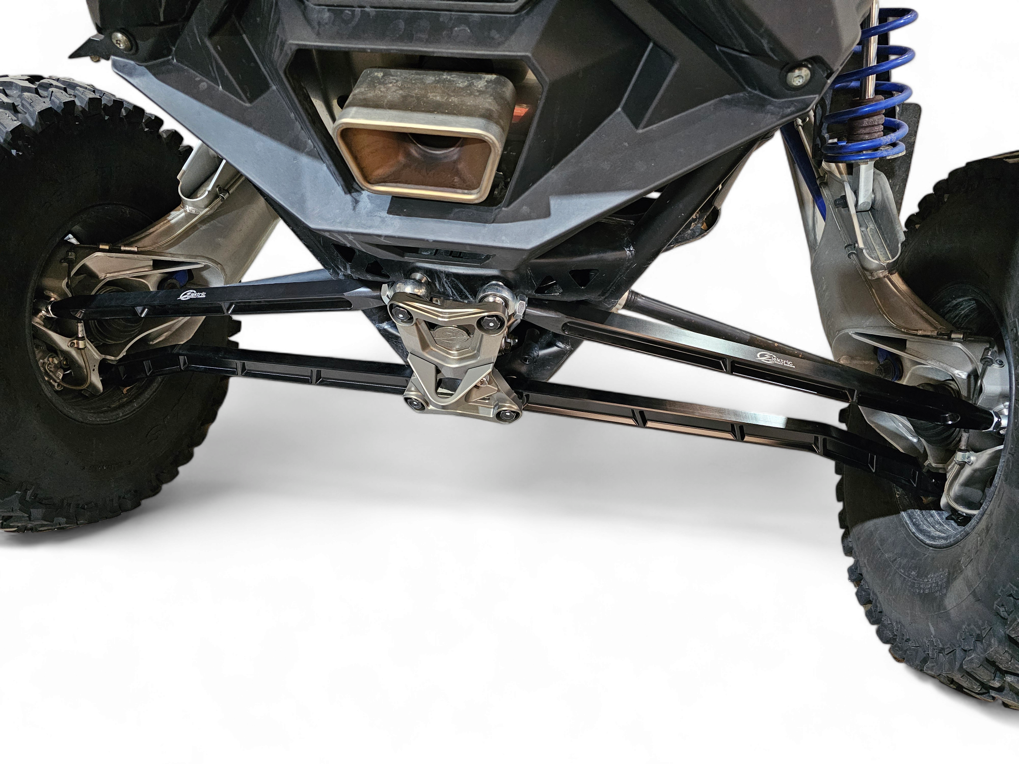 Photo of 2022 to Current Polaris RZR Pro R, Pro S, Turbo R High Clearance Radius Rods in Black Finish by Elektric Offroad - Premium 2022 to Current Polaris RZR Pro R, Pro S, Turbo R High Clearance Radius Rods in Black Finish for UTVs / Side by Sides