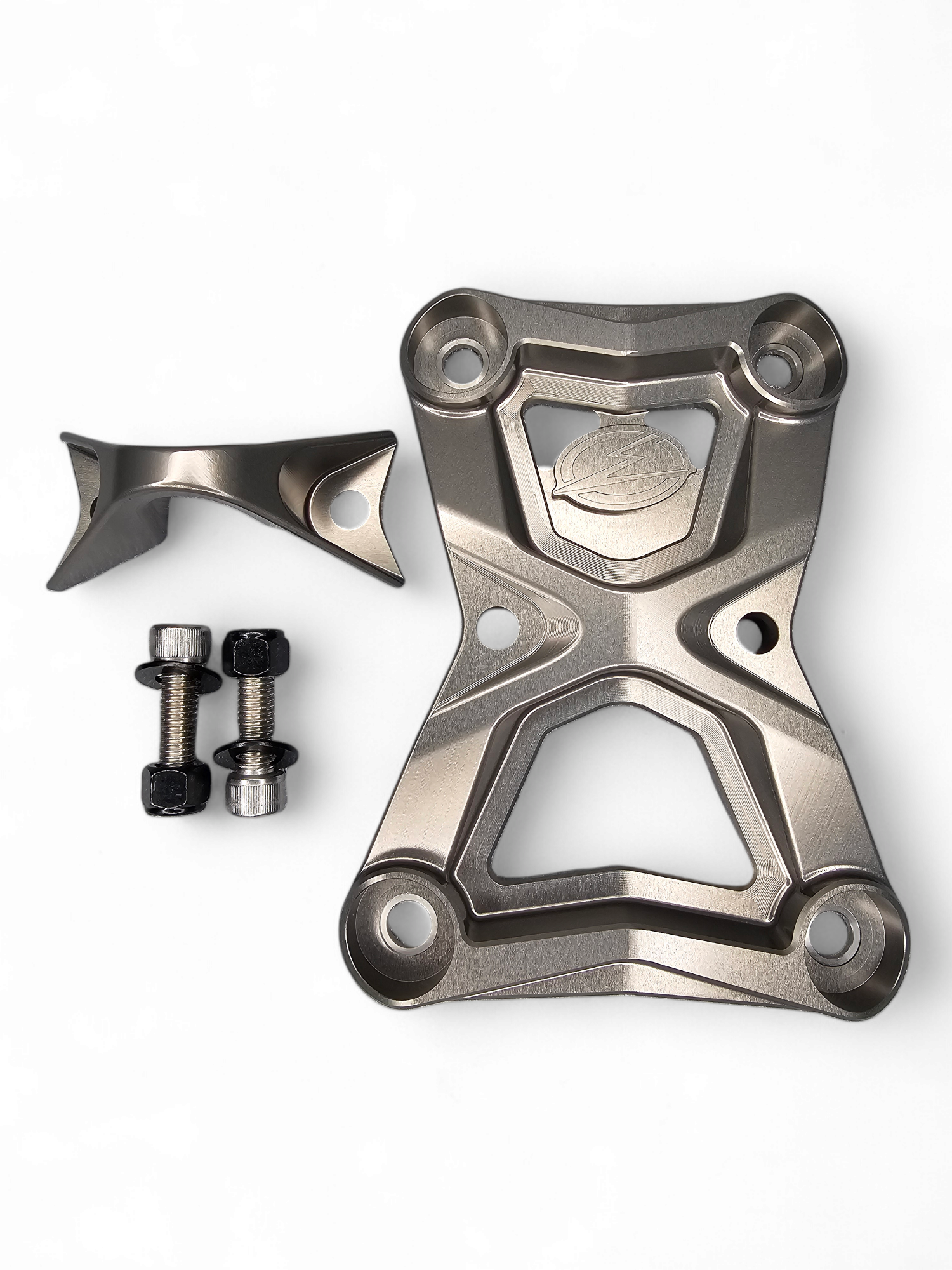 Photo of 2022-2024 Polaris RZR Turbo R/Pro R EOD Radius Rod Plate with Tow Hook Gunmetal by Elektric Offroad - Premium Receivers & Hitches for UTVs / Side by Sides
