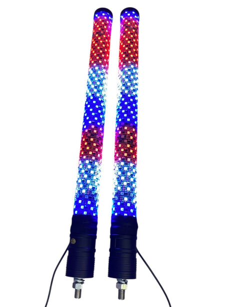 Photo of 2' Full Color RGB Fat Whip Pair With Bluetooth/Remote by GGLighting - Premium for UTVs / Side by Sides